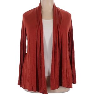 Always Indigo Women's Elegant Rust Open Front Cardigan Cutout Back Detail 3X